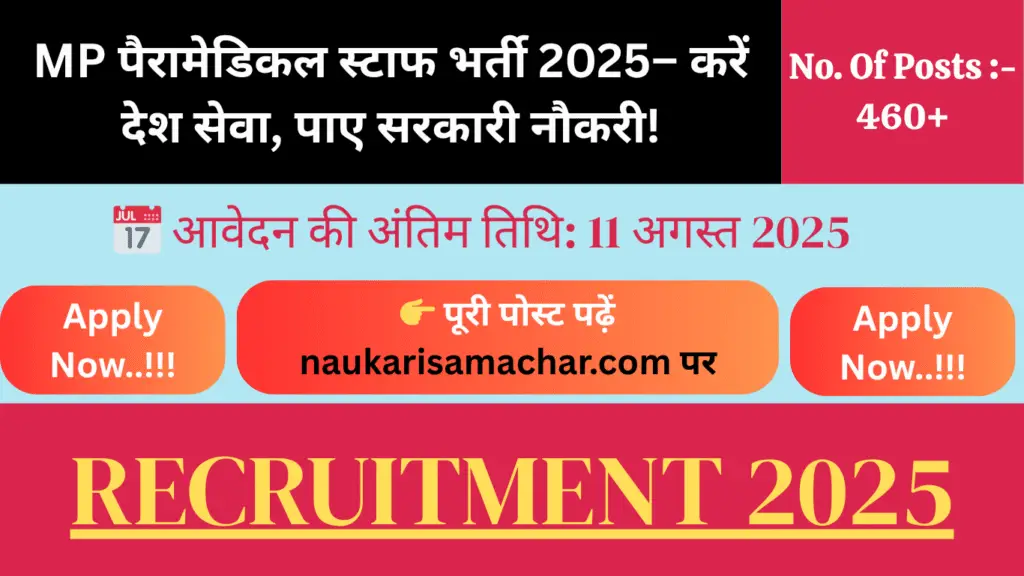 MP Paramedical Combined Recruitment Test 2025