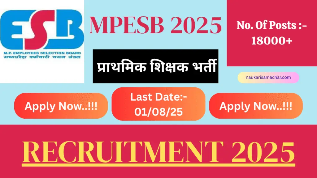 MPTET 2025 भर्ती: प्राथमिक शिक्षकों के 18,650 पदों पर सुनहरा मौका