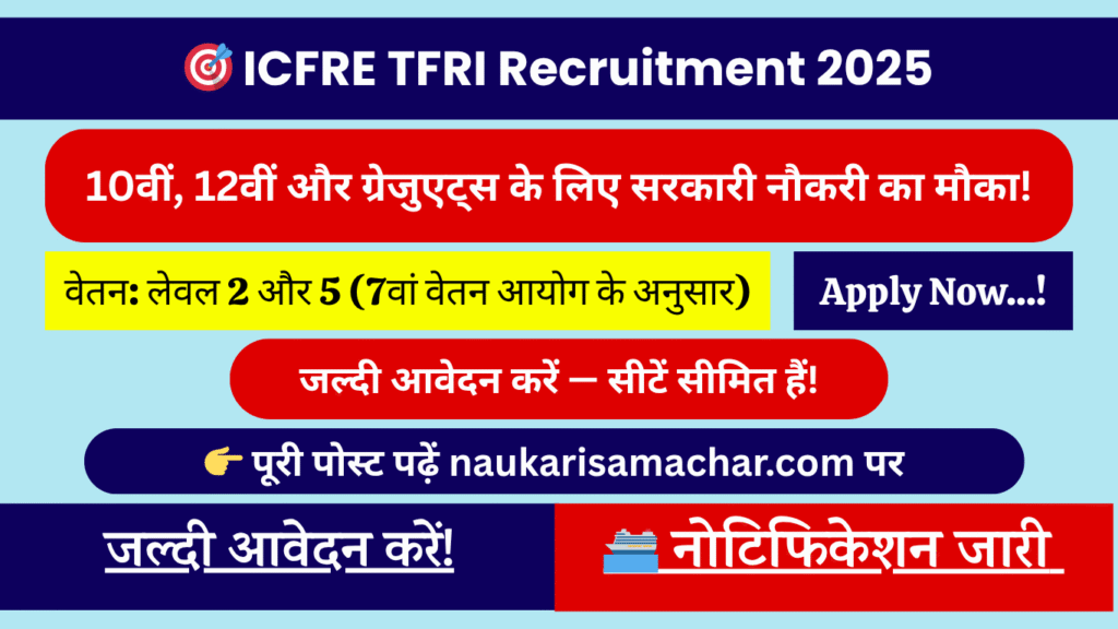 ICFRE TFRI Recruitment 2025
